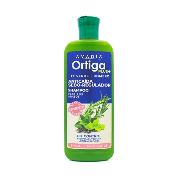 Shampoo Anticaída Seborregulador Trichogen, Ortiga, Té Verde y Romero